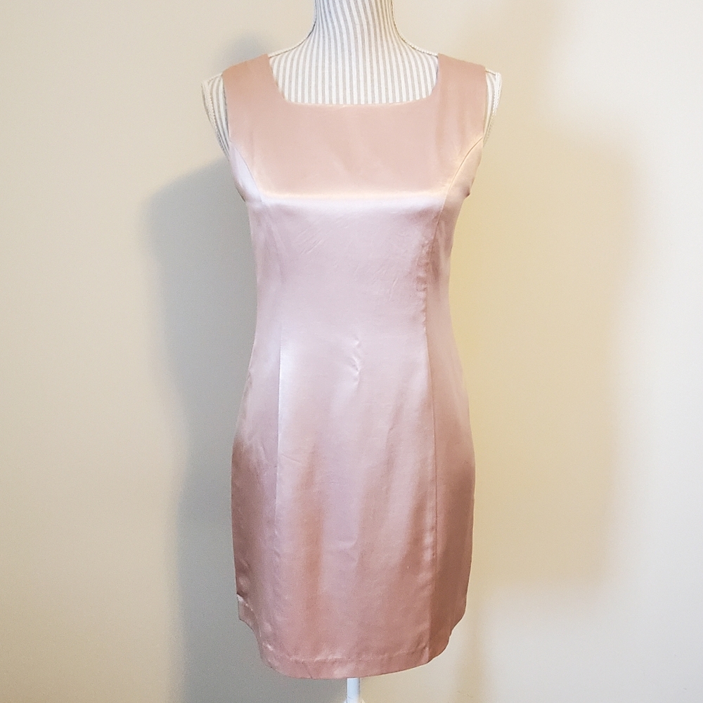 Vintage Blush Pink Satin Mini Dress